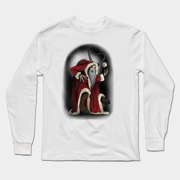 Krampus Christmas Long Sleeve T-Shirt by Creativv Arts